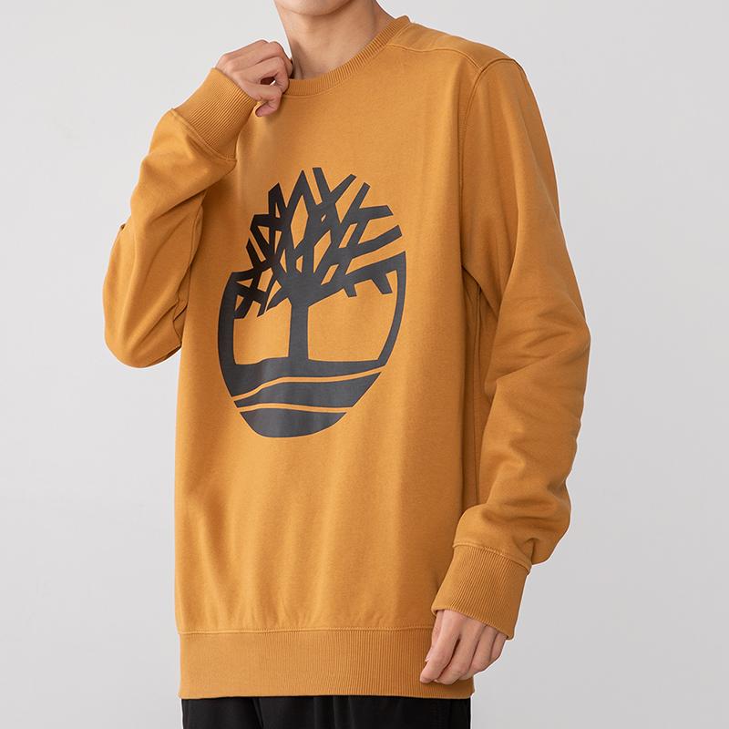 Timberland Tree Logo Graphic Crewneck Sweatshirt Men Sweatshirt Wheat A2BJ8-P57