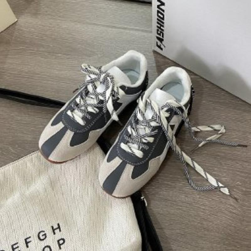 Damenschuhe Schnürschuhe Damen Vulkanisierte Schuhe Mode Farbabstimmung Neu Runde Zehenpartie Bestseller Bequeme Freizeitschuhe