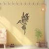 Modern Minimalist Black Hummingbird Metal Wall Decor 9.4x17.2in Outdoor Art Sculpture