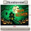 Party Backdrop Halloween Green Flat Banners Pumpkin Spooky Tree Celebrations Wedding Photo Booth Decor Front Door Decor
