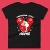 Personalised Christmas 2023 Your Name Santa Donald Duck And Daisy Duck Xmas Disney Mickey And Friends Womens Tee T Shirt Mens Tops Unisex Top