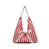 Large Capacity Striped Bag Double-sided Tote Commuter Canvas Bag Underarm Wind Commuter Female Capacity Student Shoulder Bag