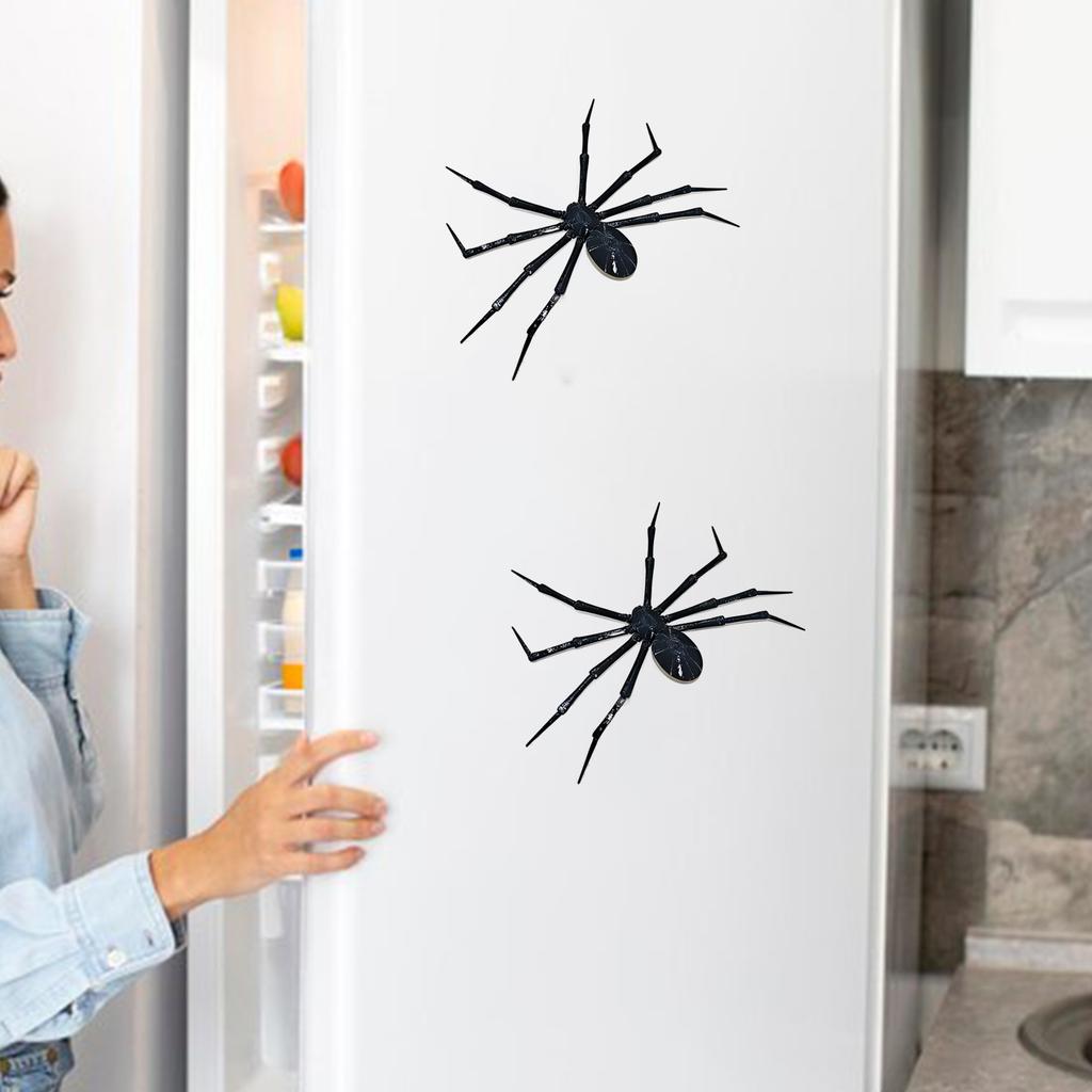 Flexible Plastic Realistic Spiders Fridge Magnet Ornament for Kitchen Refrigerators Bulletin Boards and Personalizations