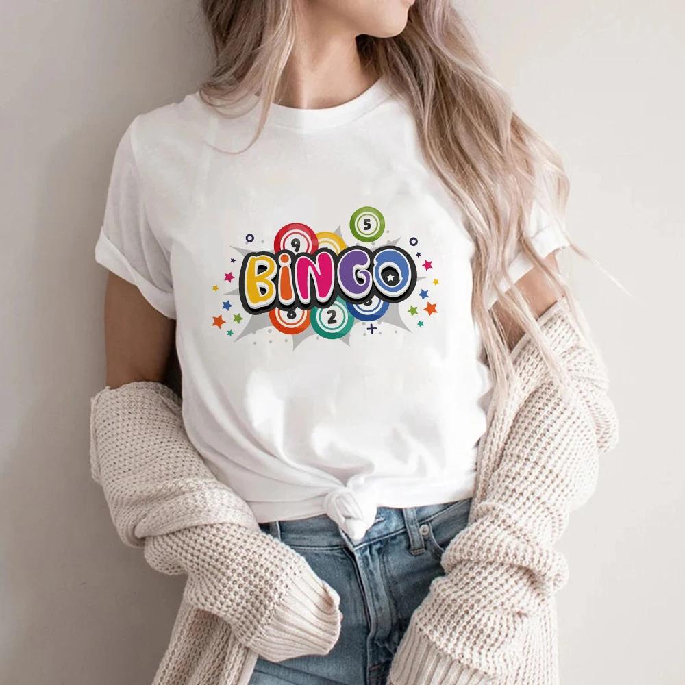 Bingo Night Print Graphic Streetwear Fashion T-Shirts Harajuku Clothes Short Sleeve Summer Tee Casual Female Tops