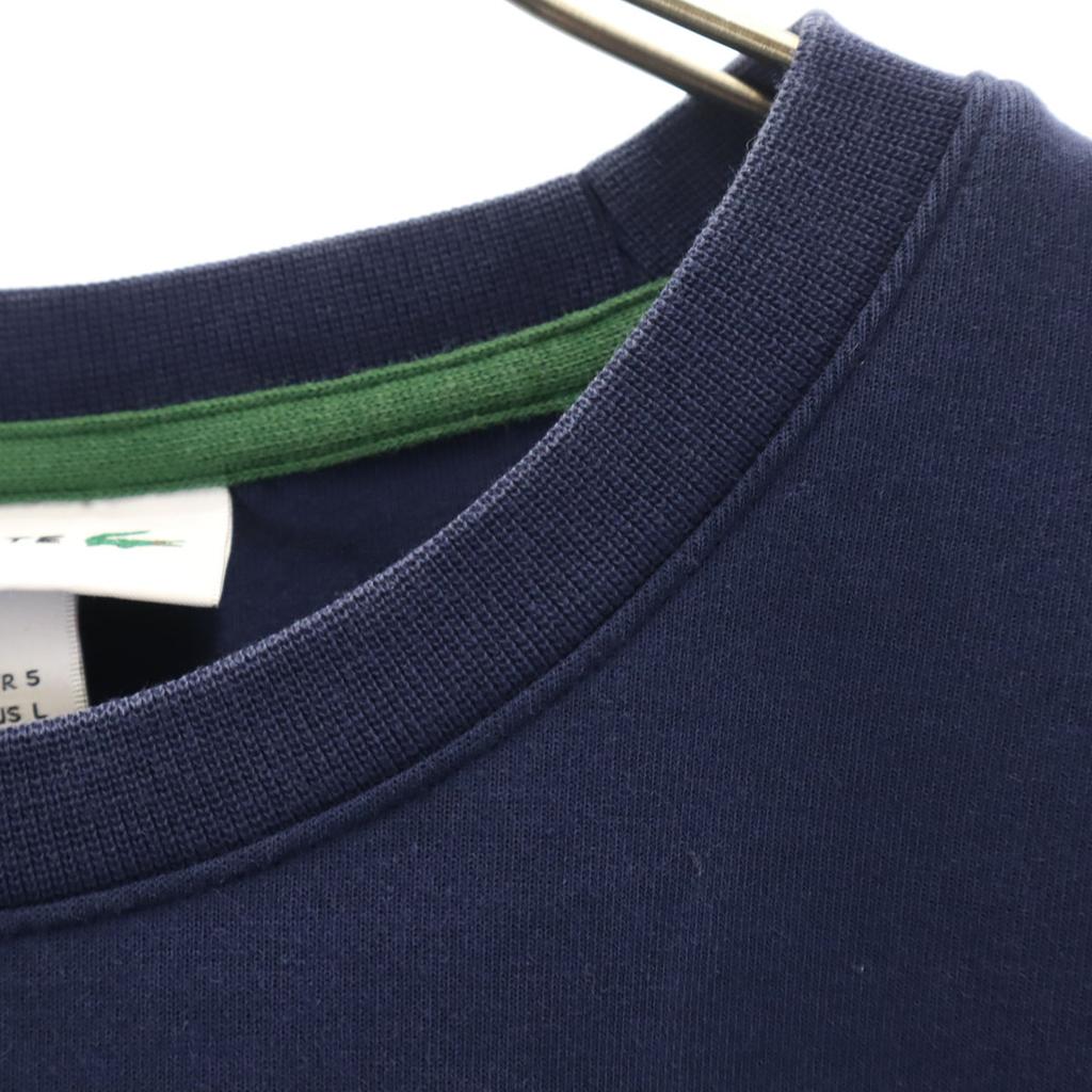 LACOSTE Long sleeve sweat trainer L Navy Men's Used