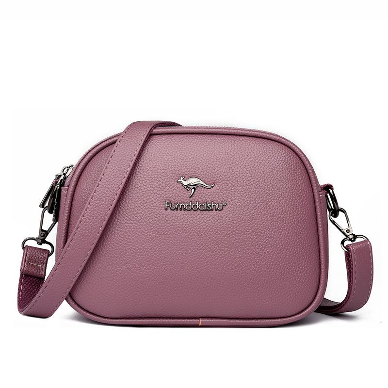 

Women s bag fashionable three-layer small round bag women s messenger bag new soft leather temperament versatile women s soft leather bag shoulder bag розовый