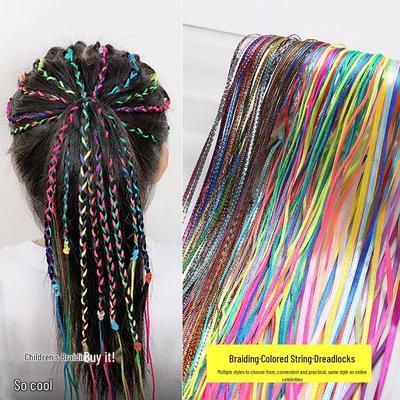 Cordon de păr colorat împletit pentru copii - Elastice de păr de vară și accesorii pentru împletituri lucrate manual
