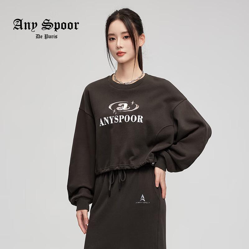

ANY SPOOR Women s Retro Zipper Short Sweatshirt L
