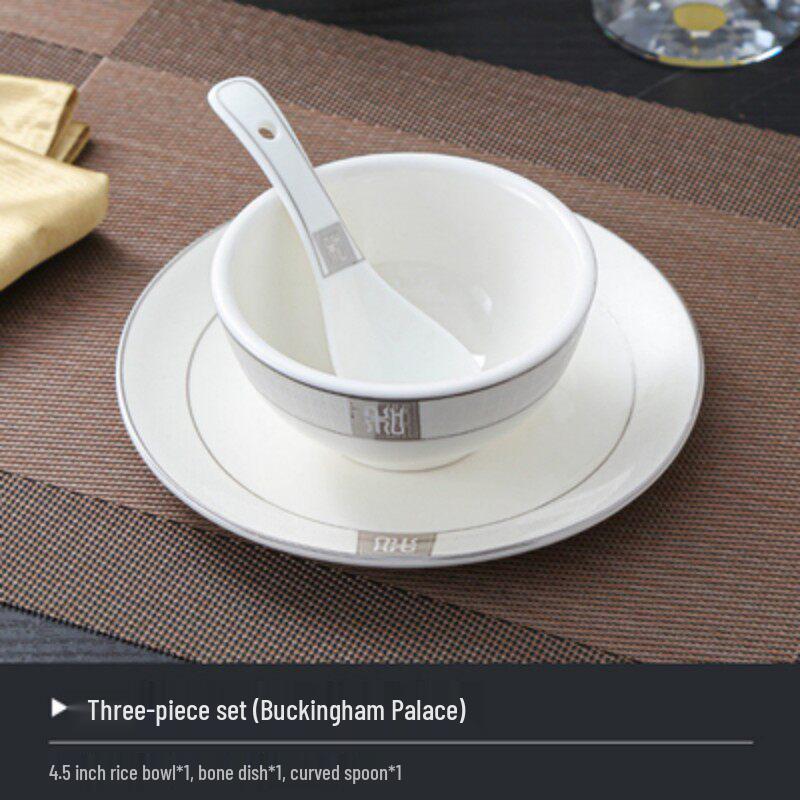 Luxury Ceramic Tableware Set - 4-Piece High-End Bowls, Plates & Dishes for Hotels & Restaurants