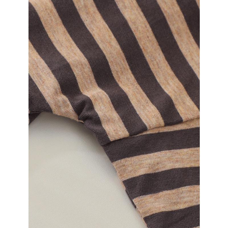 Kids Long Sleeve Striped Round Neck Casual T Shirt