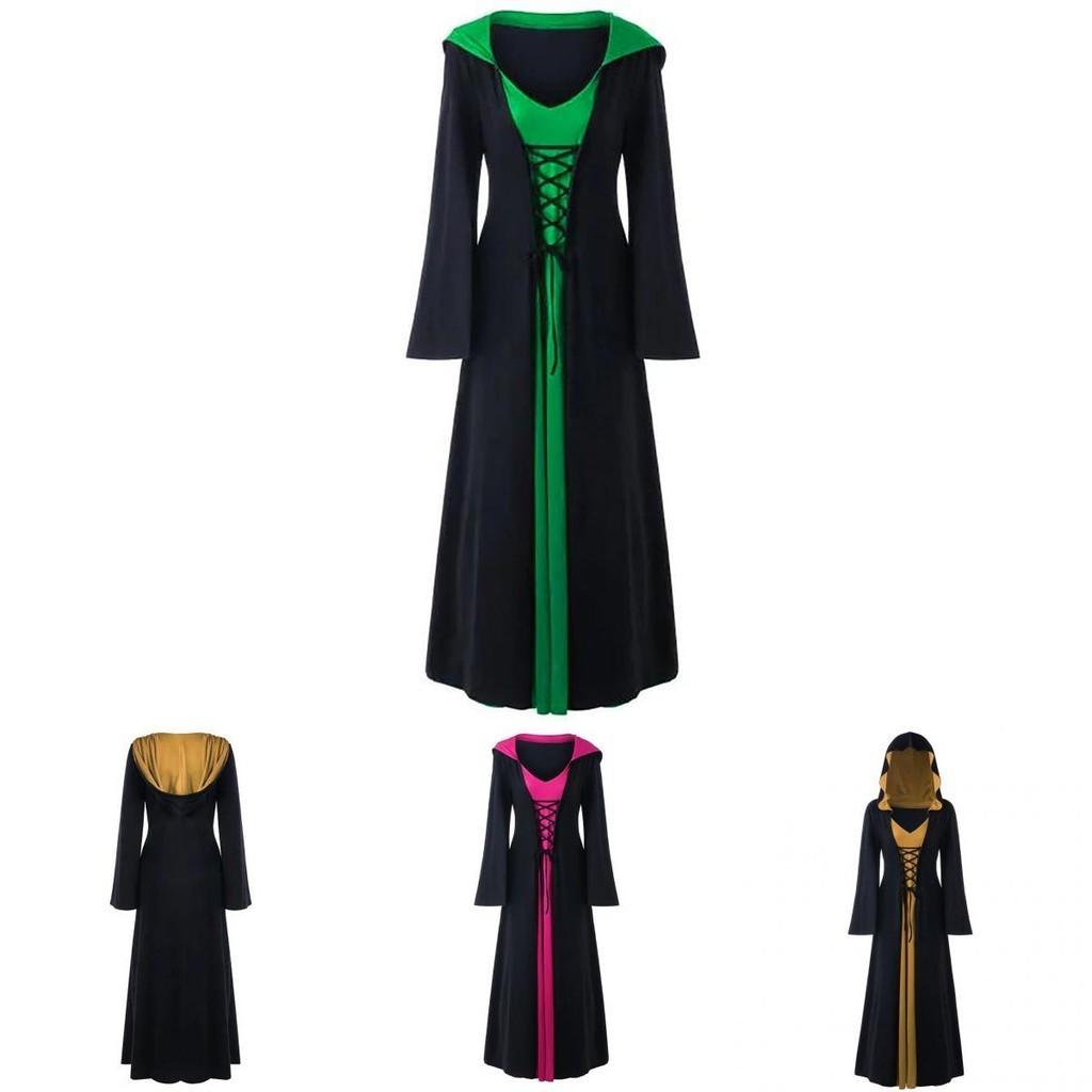 Enchanting Long Sleeve Medieval Gothic Dress Perfect For Halloween Cosplay Events