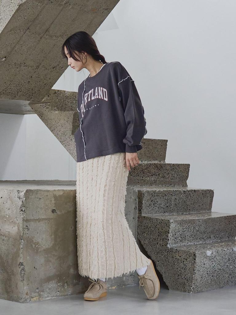 Cohen Fringe Knit Narrow Skirt 76706460227 0900 BLACK(09) FREE