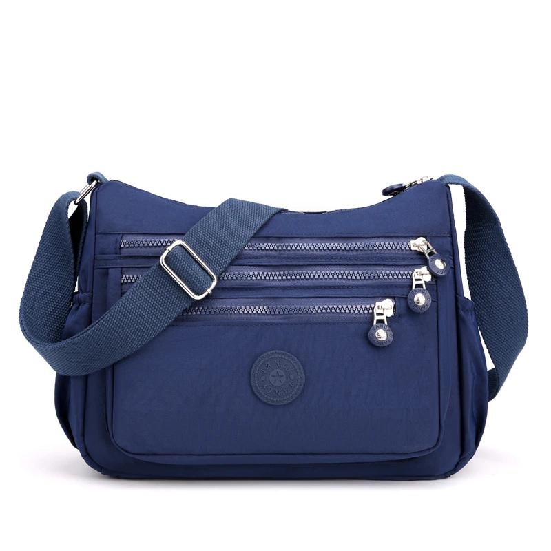 Women's multilayer nylon shoulder bag  feminine crossbody bag  simple crossbody bag  large capacity  fashionable