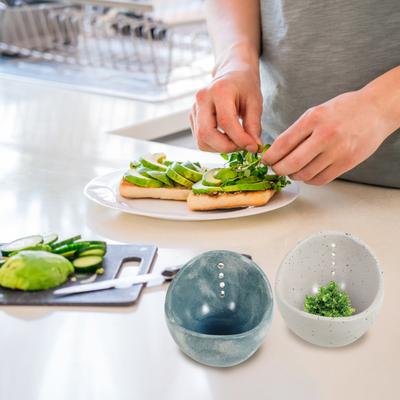 1/2 Stück Kräuterentferner Schüssel Ergonomische Kräuterblätter Schäl-Schüssel Harz Mehrere Löcher Blätterentfernungs-Werkzeug Spülmaschinenfest für Küche