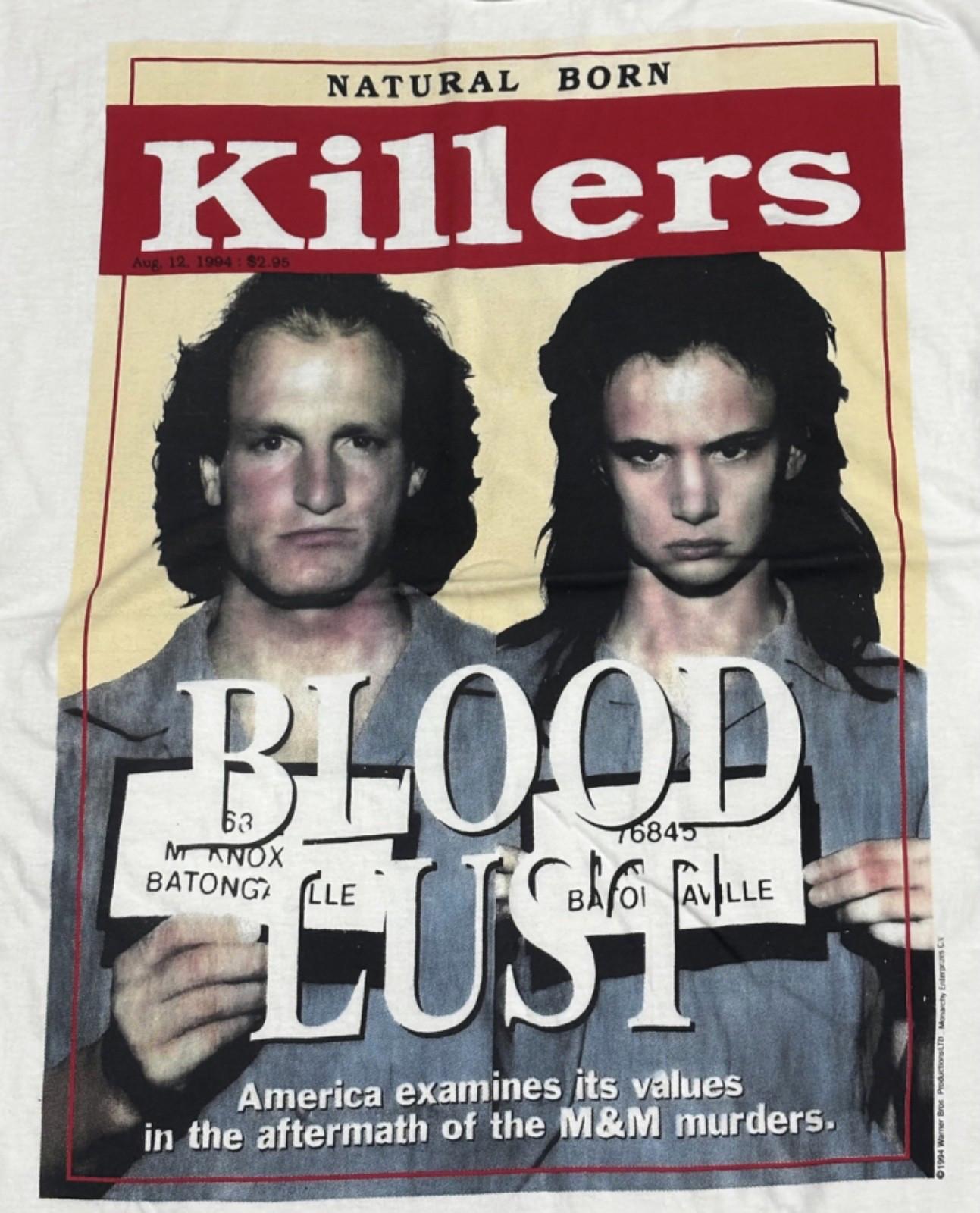 Vintage 1994 Natural Born Killers Blood Lust MOVIE L Single Stitch Shirt REPRINT XXXXL