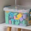 Stackable Storage Box Clear Desktop Organizer Plastic Storage Bins with Lids Office Supplies for Toys Snacks