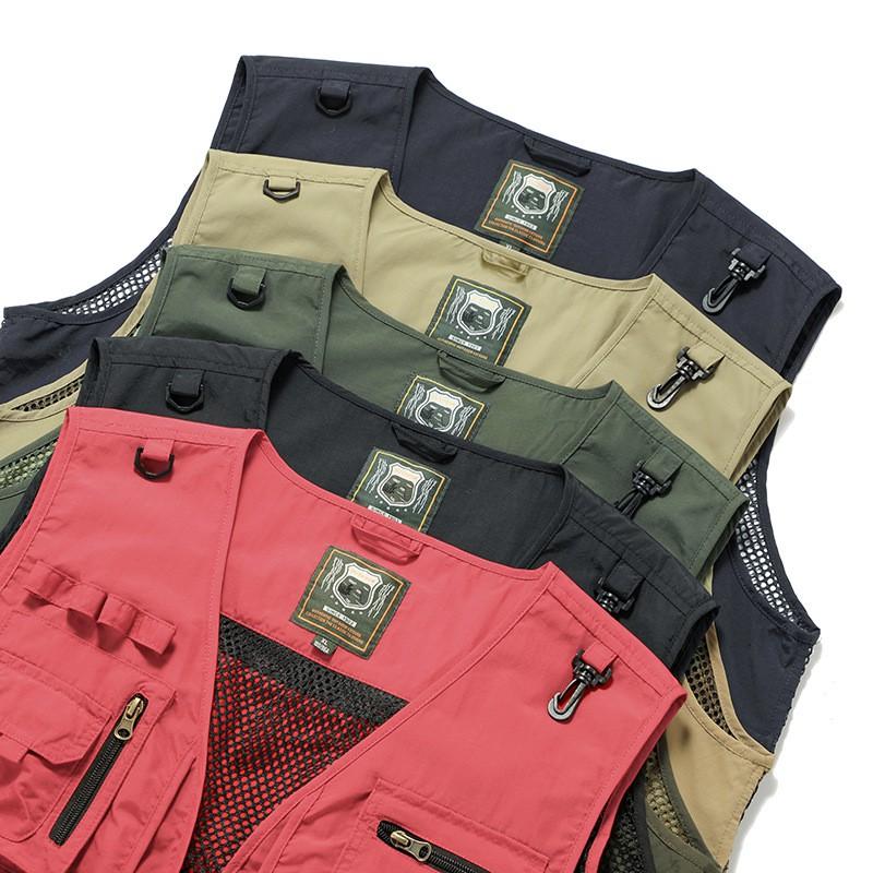 Mens Lightweight Utility Vest With Multiple Pockets Outdoor Fishing Photography Hiking Casual Wear