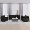 Vidaxl 3-Cz. Relaxation Set With Cushions, Black, Fabric