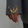 Fashion Gold Color Love Heart Tassel Brooches for Women 2026 Trendy Metal Suit Corsage Pins Clip Party Jewelry Gifts