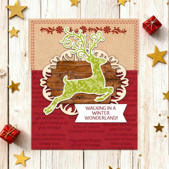 Christmas Themed Stamps And Cutting Dies Set for Card Making DIY Metal Die Cuts for Scrapbooking Invitations Holiday Cards Craft Supplies