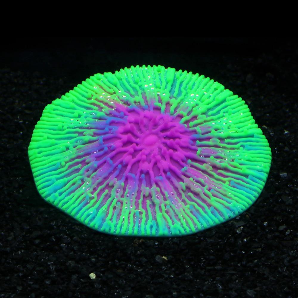 Decorative Realistic Silicone Coral Plant Fluorescence Non-Toxic Luminous Coral Colorful Simulation Coral Home Ornaments