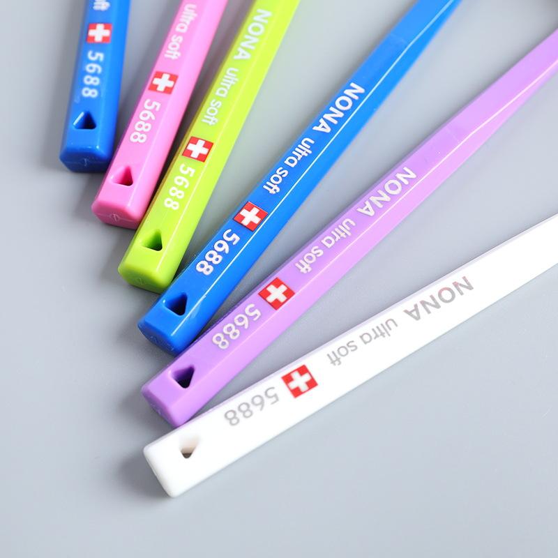 Nona Ultra-soft Microfiber Toothbrush, Swiss-style 5460 High Density Manual Toothbrush, Gentle Cleaning and Gum Care, Home Set