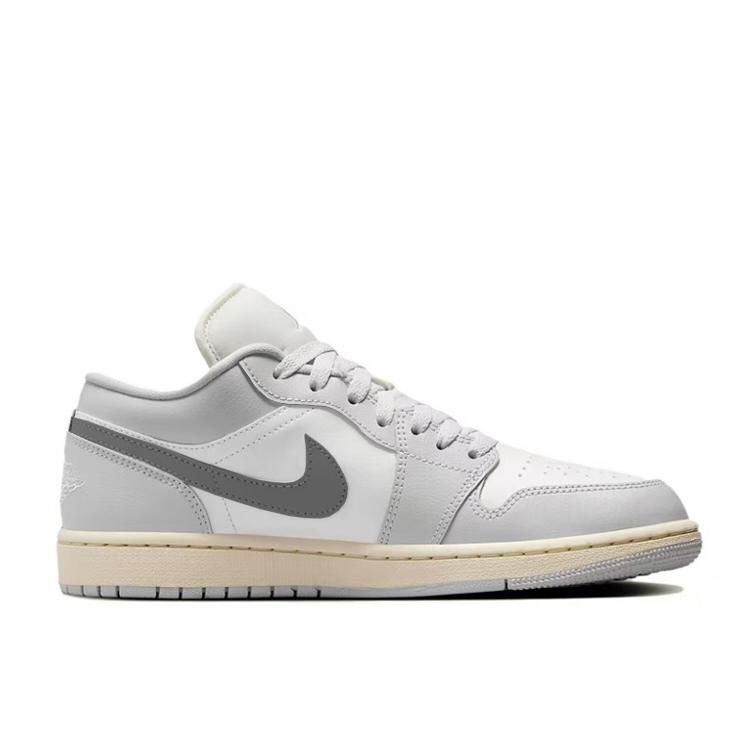 Jordan Air Jordan 1 Low top Vintage Basketball Shoes Women's Gray White DC0774-103(Team183-)