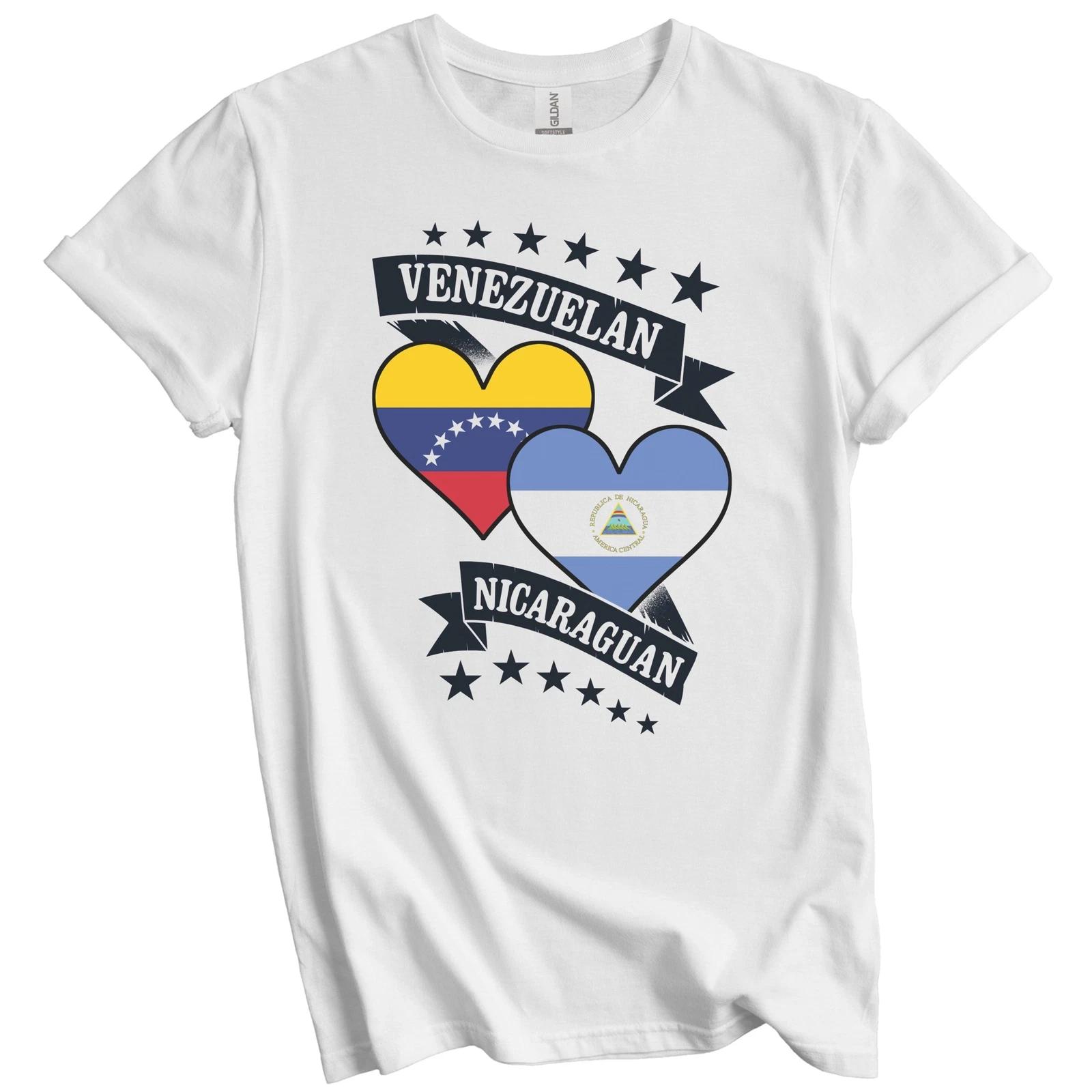 Venezuelan Nicaraguan Heart Flags Venezuela Nicaragua T-Shirt S