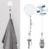 Retractable 4cm All-Metal Towel Clip with Easy-Pull Steel Wire - Anti-Lost, Anti-Theft, No Punch Needed.