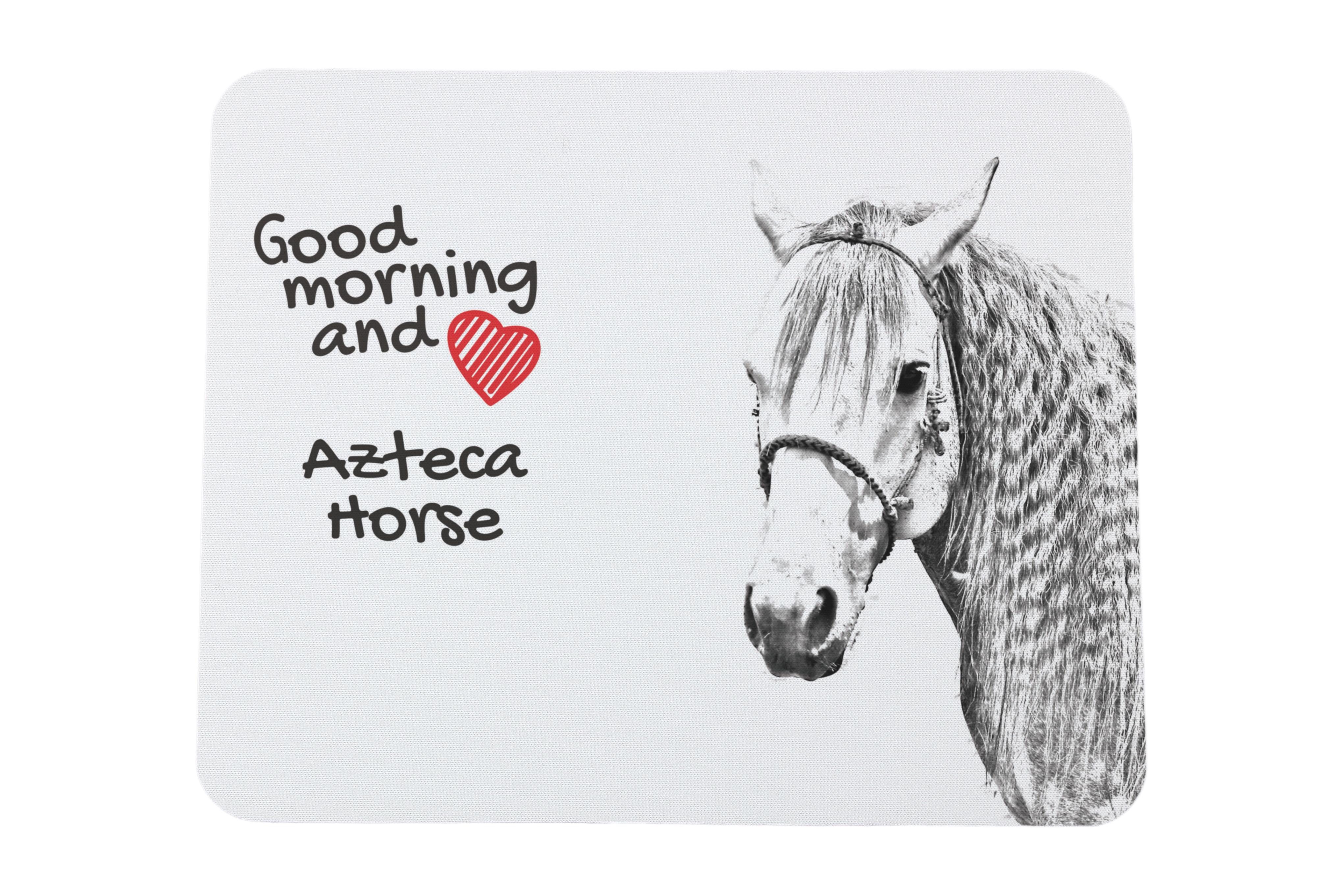 

Azteca Horse - mouse pad with print, personalized pad with a horse, unique gadget for an office worker from the Art-Dog brand білий