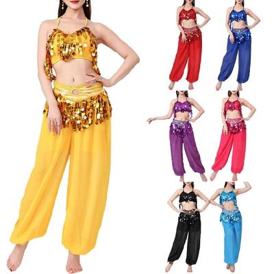 Belly Dance Costume Set Belly Dance Bra Top Belly Dancing Trousers Halloween Belly Dance Outfits for Stage Performances