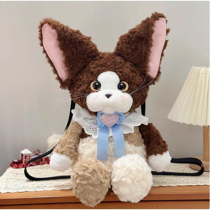 2026 German Cat Backpack Simulation Storage Bag for Girls' Birthday Gift Cute and Exquisite Shoulder Strap Adjustable Handmade
