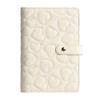 3D Heart Pattern A6 Loose-Leaf Notebook with PU Cover