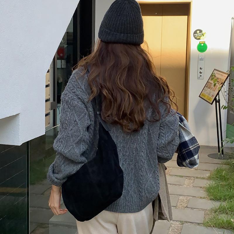 Frosted leather dumpling bag 2025 new Korean version classic versatile shoulder bag large capacity pleated oblique span bag women