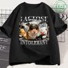 T-shirt Chat Drôle Intolérant au Lactose Unisexe Femme Mode Rétro Manches Courtes Coton Décontracté Confortable Oversize