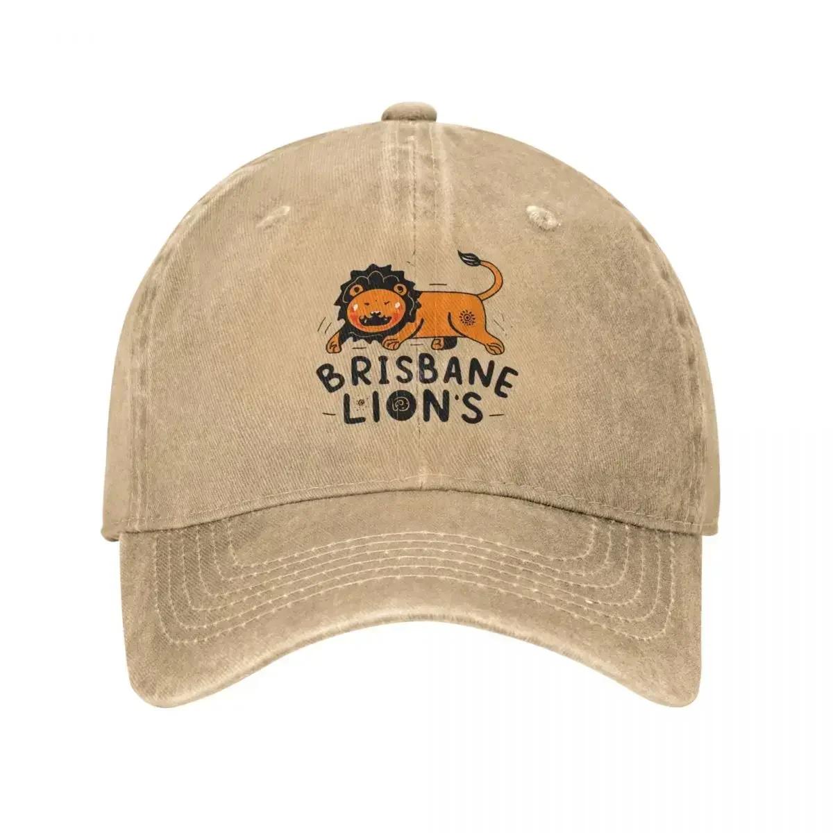 

Brisbane Lions Baseball Caps Fashion Washed Denim Hats Outdoor Adjustable Casquette Hip Hop Baseball Cowboy Hat for Unisex One Size