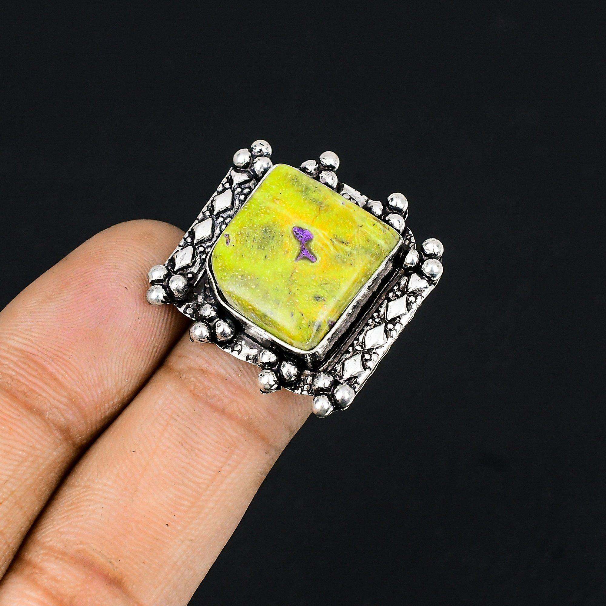 Natural Atlantisite Gemstone Stackable Ring Size 6.5 925 Silver For Women 6.5