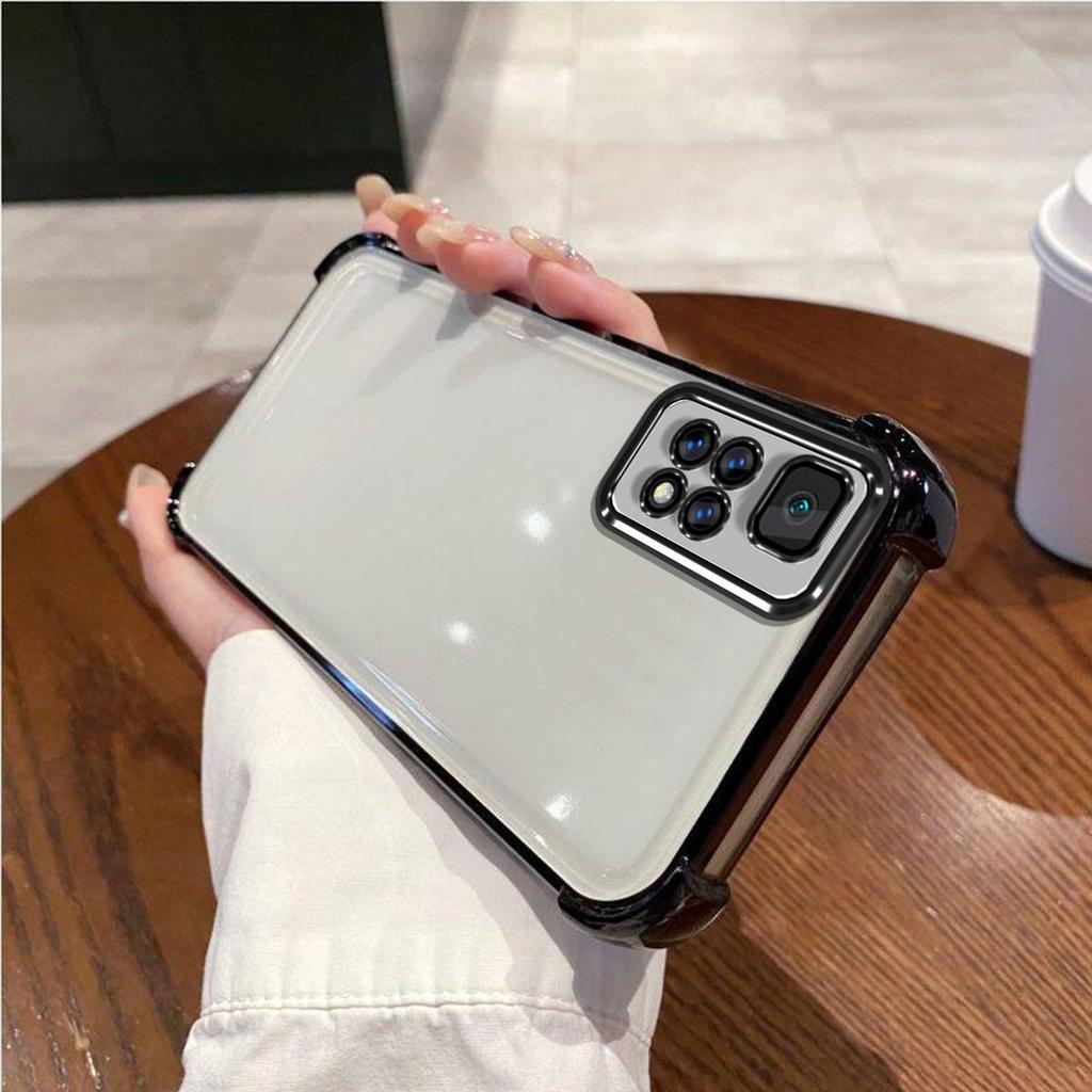 Case for Xiaomi Redmi Note 11S 5G,POCO M4 Pro 5G Electroplated Color Border Clear Phone Casing Cover