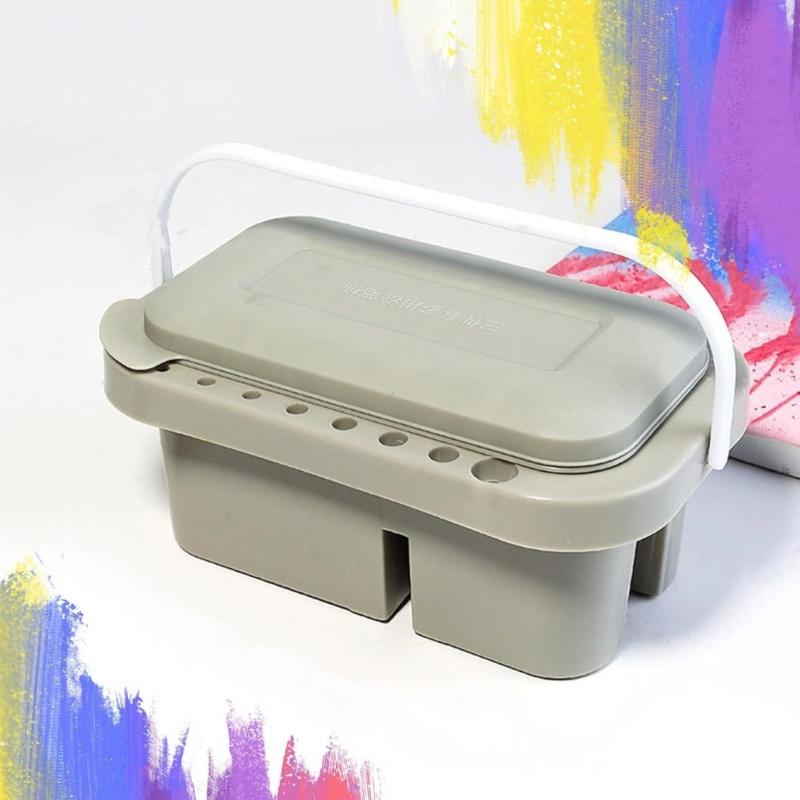Handheld Multiple Layer Brush Cleaning Bucket For Artists Students Smooth Interior Permanent Substance Not Toxic Exemplary For Travel Studio School