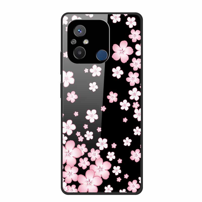 Gehärtetes Glas Case für Redmi 12C Rückabdeckung Hartschalen Case für Xiaomi Redmi 12C 4G Handyhülle Redmi12C Fundas 22120RN86G Cooler Stoßfänger