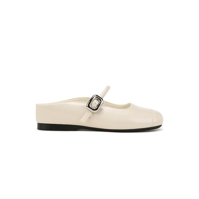 Su Yinyin's same half-slipped version ~ 35mm inner heightened buckle and Mary Jane toe toe half slippers women's cool slippers summer
