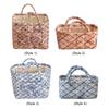 Cotton Boho Tote Organizer Large Capacity Portable Storage Bag Collapsible Laundry Hamper for Picnic Shopping Travel Car Bedroom