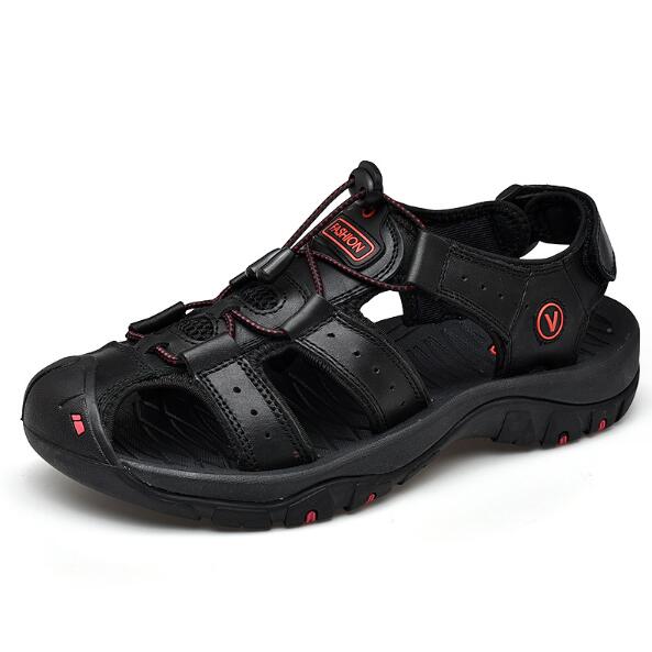 Summer Genuine Leather Sport Sandals Men Trekking Hiking Climbing Casual Sneakers Male Outdoor Soft Roman Wading Beach Shoes