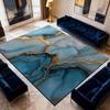 Modern Marble Large Living Room Sofa Carpet Blue-gold Washable Non-slip Decoration Bedroom Bedside Mat Soft Fluffy Cloakroom Rug