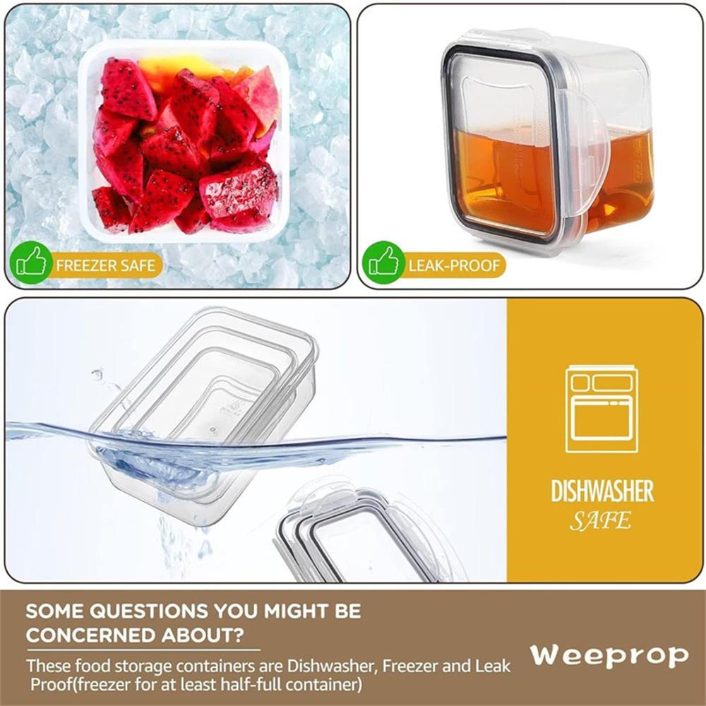 24 ks Sada Kuchyňské Nádoby na Skladování Potravin Vzduchotěsné Průhledné PP Nádoby s Víkem (Bez BPA, certifikováno FDA LFGB FCM)