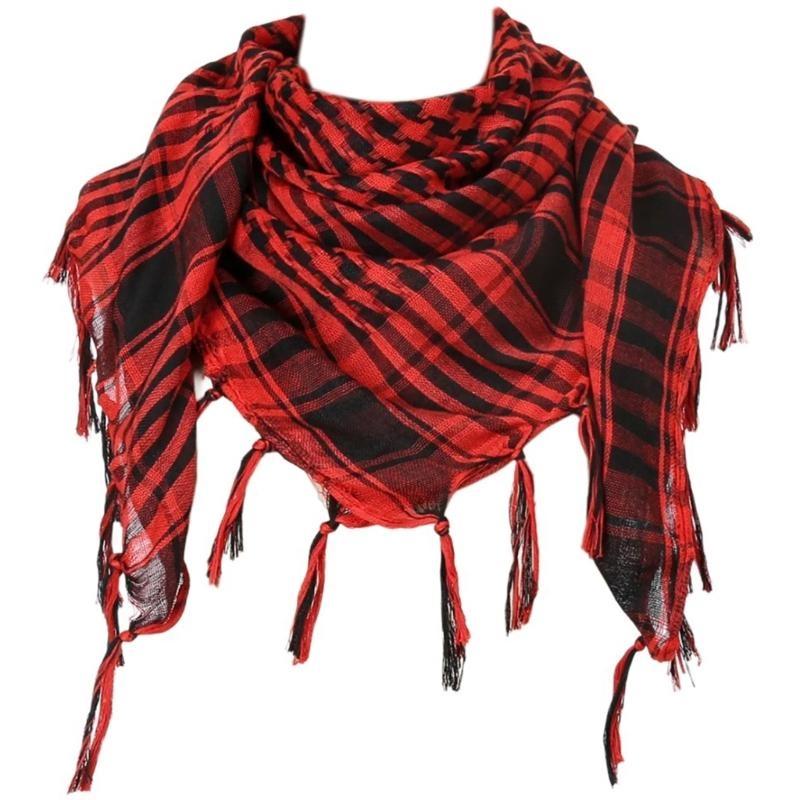 124A Ørken Shemagh Tørklæde Blødt Med Kvast Arabisk Hovedtørklæde Unisex Keffiyeh Bandana Unisex Hovedindpakning Arabisk Tørklæde Hovedbeklædning