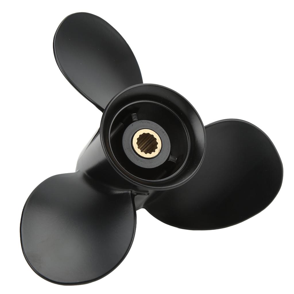 Boat Motor Propeller 3 Blades 14 Spline Teeth Right Rotation Aluminum Alloy for 9.9‑20HP Outboard Engines