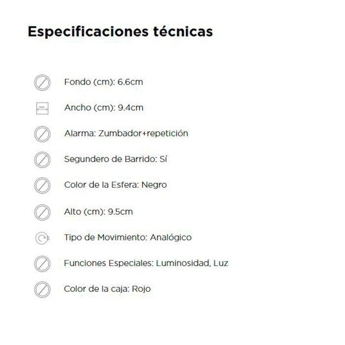 Réveil - SEIKO - QHE194R - Analogique - Rouge - Alarme
