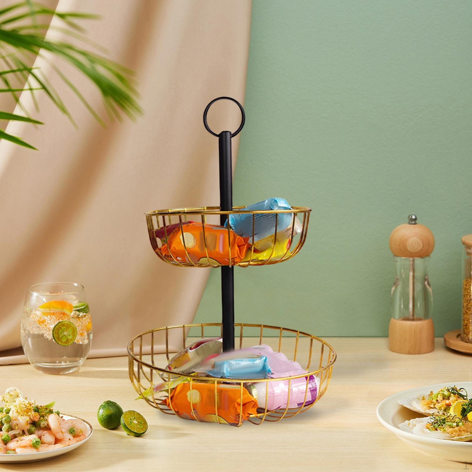 

2-х уровневый держатель для фруктовой корзины, украшение для дома, прочный, простой монтаж, съемный, экономит место style A