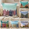 AAmsterdam Netherlands Cushion Cover Soft Plush Throw Pillow Cushion CoverDoubleSided Printed Decorative Case for Sofa Decor